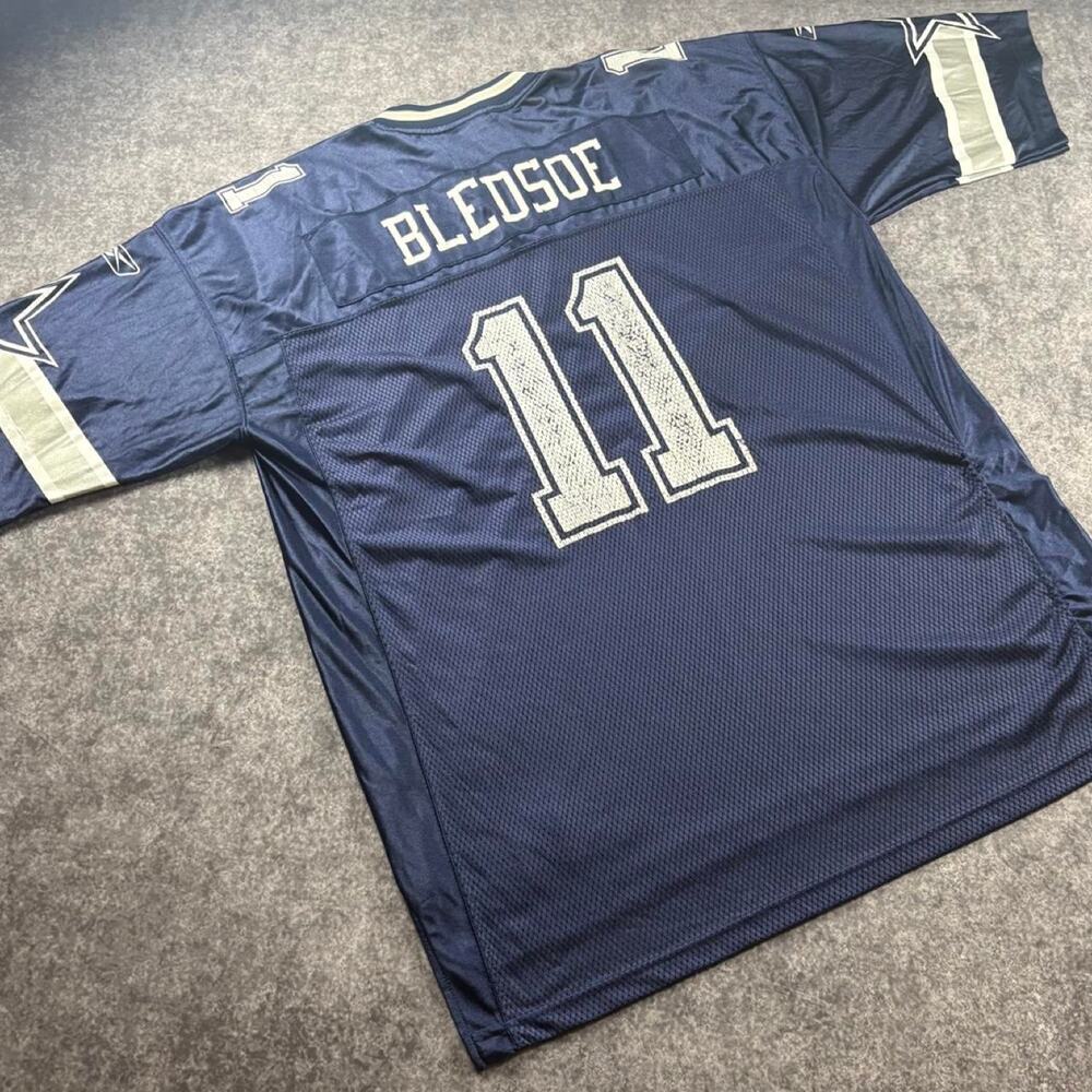Vintage Reebok Dallas Cowboys Drew Bledsoe 11 NFL Jersey XL Navy Blue